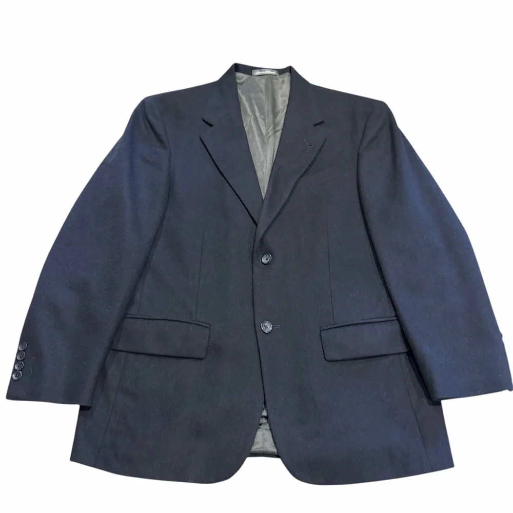 Oscar de la Renta Blazer Men’s 40S Navy Blue Cashmere Blend Office Quiet Luxury